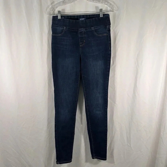Old Navy Jeggings Women's 6 Dark Wash Denim Rockstar Pull On Mid Rise Cotton Ble - Picture 1 of 7